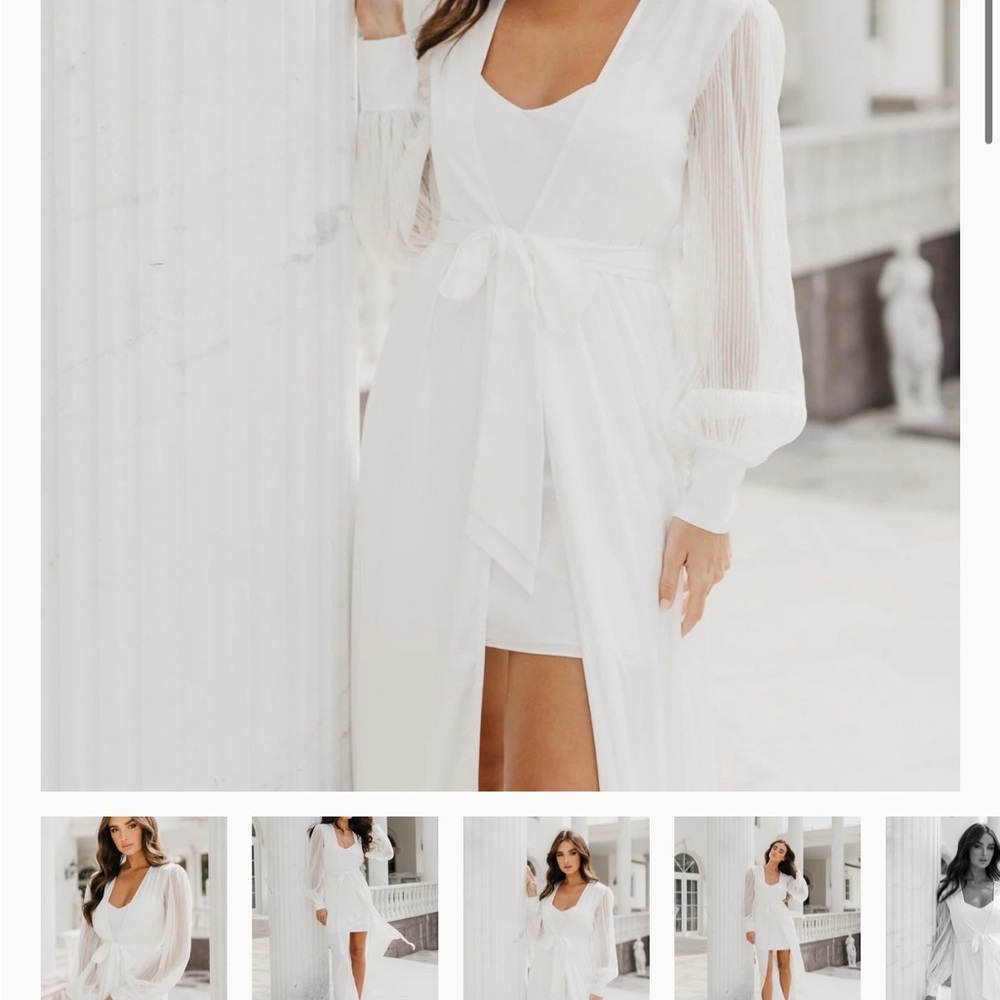 Alaina Pleated Sleeve Satin Maxi Bridal Robe - Includes Slip